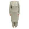 Elegant Olive Green Woolen Embroidered Winter Suit Set for Women ART NO 8900