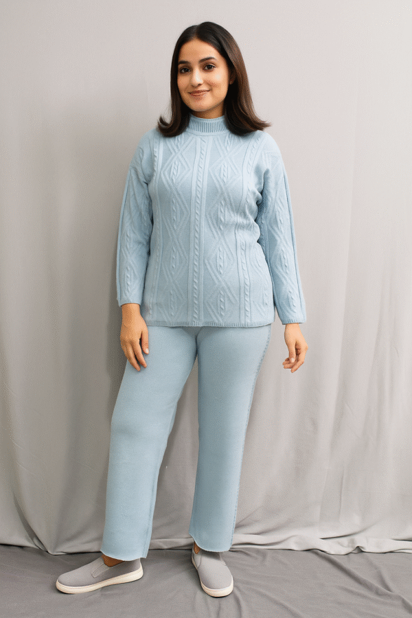 ChatGPT Image Aug 5, 2025, 05_32_32 PM Sky Blue Knit Luxe Co-Ord Set – Comfort Meets Style ART NO 89000