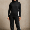 Elegant BLACK Woolen Co-ord Set for Women – Winter Wear Sweater & Pant Set ART NO 89000