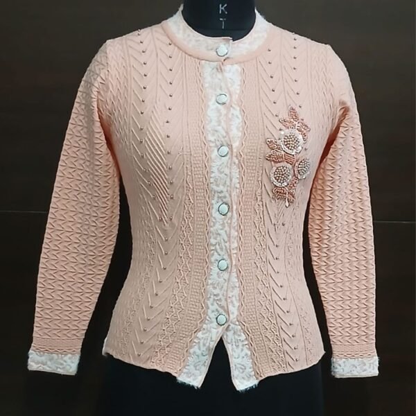 Ultra Premium Imported Wool Sweater for Women | Elegant Embroidered Winterwear by Pawni Knitwears | Art No- 13000