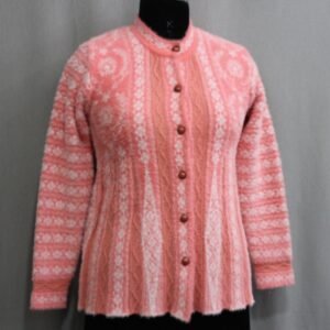 Embroidered Woolen Cardigan Sweater with Fur – Trendy & Stylish Winter Coat for Women by Pawni Knitwears | Art No- 7900