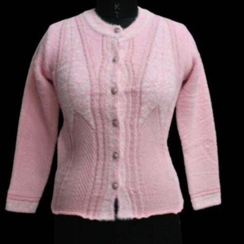 Ladies Woolen Cardigan – Peach | Buttoned Winter Wear | Art No- 5600