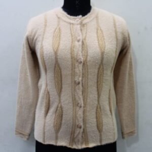 Designer Women’s Jacquard Wool Cardigan – Perfect for Fall & Winter | Art No- 5600