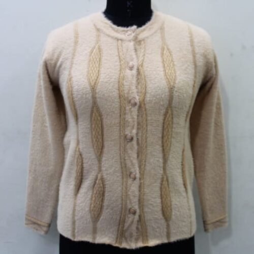 Designer Women’s Jacquard Wool Cardigan – Perfect for Fall & Winter | Art No- 5600