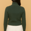 Women's 100% Cashmere Turtleneck Sweater – Dark Green | Thick Warm Knitwear by Pawni Knitwears | Art No- 31000