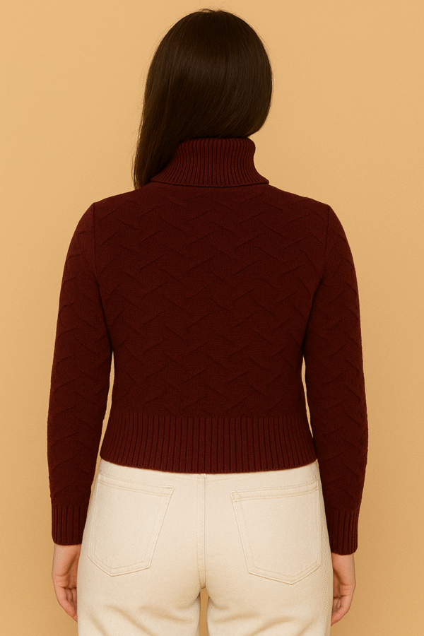 Women's 100% Cashmere Turtleneck Sweater – Brown | Thick Warm Knitwear by Pawni Knitwears | ARTICLE NO 31000