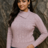 Women’s 100% Cashmere Test- High Neck top Embroidery –Stylish | Thick Warm Knitwear by Pawni Knitwears | Art No- 31000