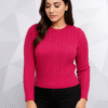 Women’s Short Knitted Sweater –  | Round Neck, Full Sleeves by Pawni Knitwears | Art No- 31000