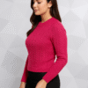 Women’s Short Knitted Sweater –  | Round Neck, Full Sleeves by Pawni Knitwears | Art No- 31000