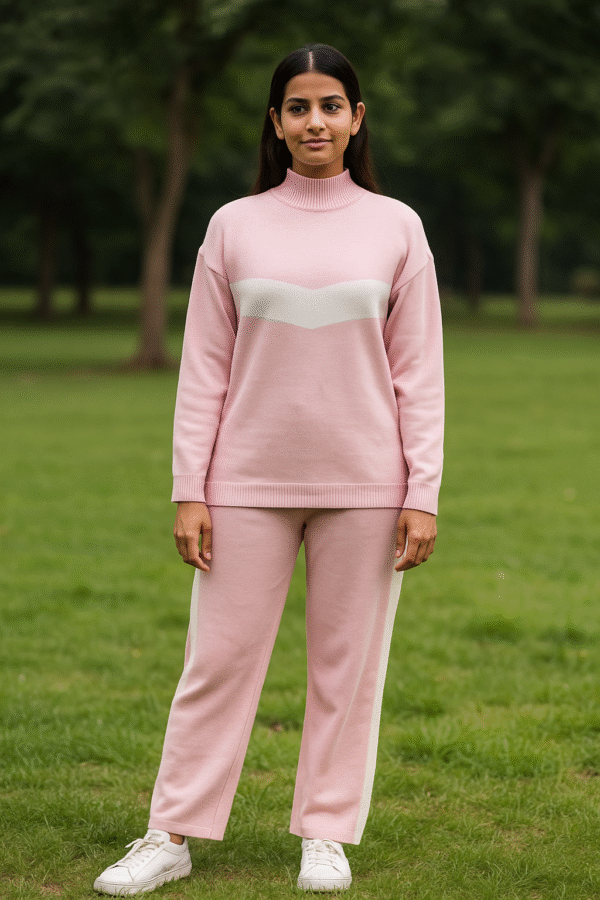 ChatGPT Image Jul 26, 2025, 11_26_59 AM Blush Pink Cable-Knit Woolen Co-Ord Set – Cozy Elegance Edit ART NO 89000
