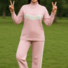 Blush Pink Cable-Knit Woolen Co-Ord Set – Cozy Elegance Edit ART NO 89000