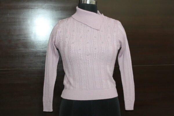 Women’s 100% Cashmere Test- High Neck top Embroidery –Stylish | Thick Warm Knitwear by Pawni Knitwears | Art No- 31000
